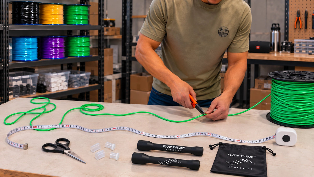 A Flow Theory rope being assembled by hand
